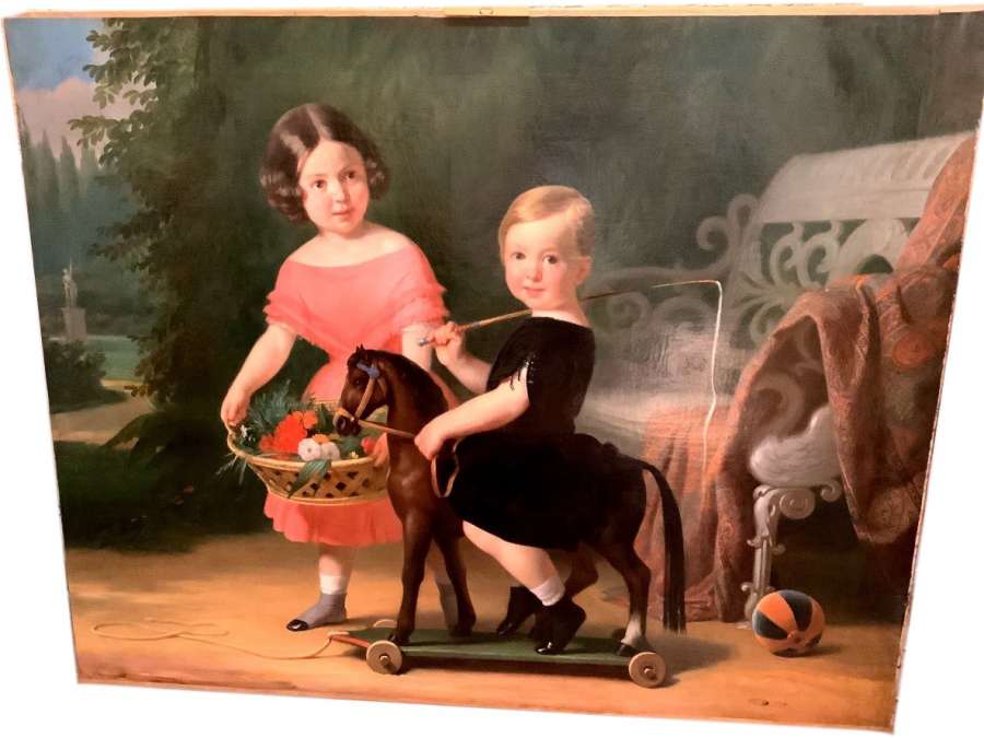 Peinture Française 1 ère Moitié Du 19ème Siècle « Les Enfants Royaux «