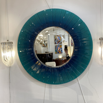 Miroir circulaire en verre...