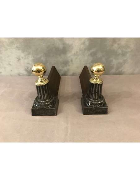 Pair of old cast iron and vintage brass-Bozaart