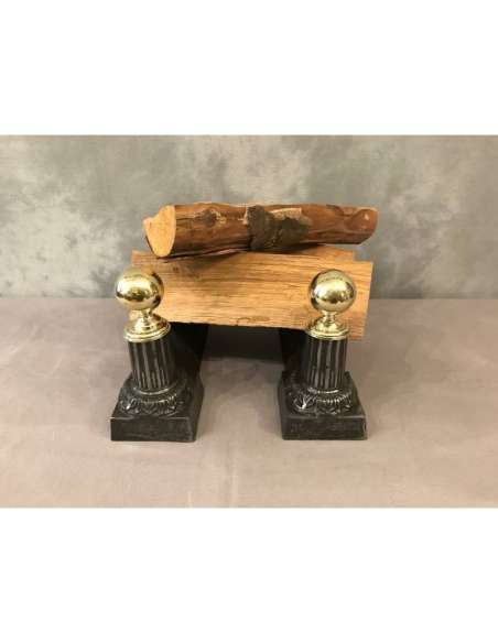 Pair of old cast iron and vintage brass-Bozaart