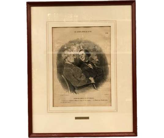 Gravure d'époque 19 ème d'Honoré Daumier