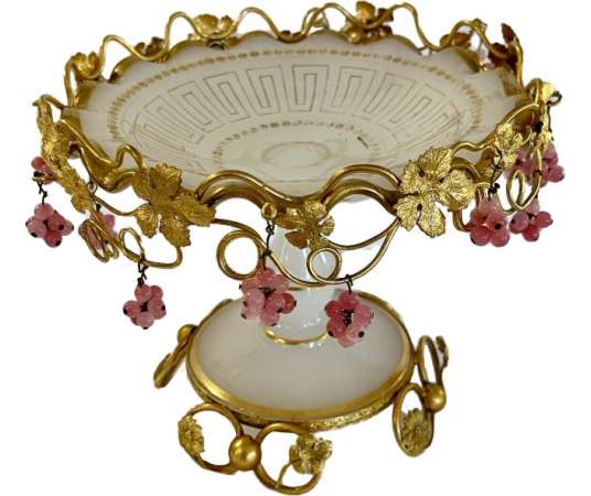 Grande coupe en Opaline d'époque Napoléon III