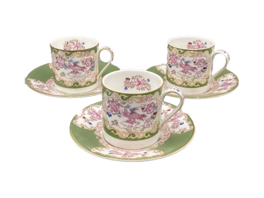 Set Of Three Minton Porcelain Coffee Cups
