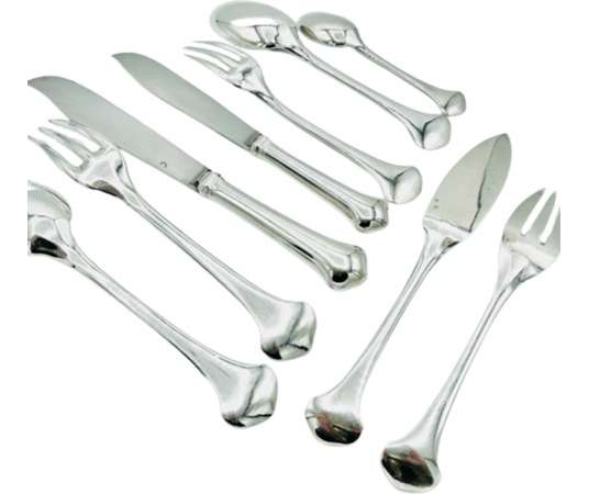 JEAN E. PUIFORCAT - Sterling silver cutlery set Period 1925