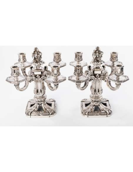 pair of XIXTH Silver candelabra - Goldsmith :TETARD-Bozaart