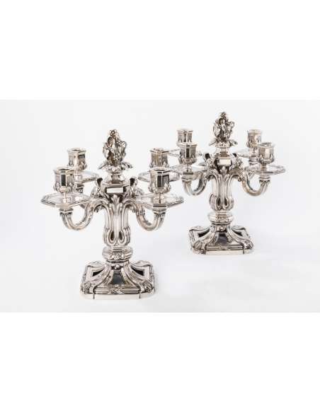 pair of XIXTH Silver candelabra - Goldsmith :TETARD-Bozaart