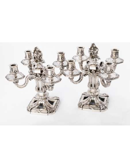 pair of XIXTH Silver candelabra - Goldsmith :TETARD-Bozaart