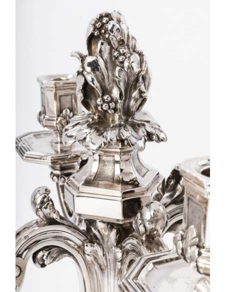 pair of XIXTH Silver candelabra - Goldsmith :TETARD-Bozaart