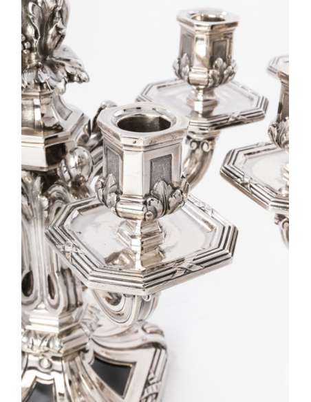 pair of XIXTH Silver candelabra - Goldsmith :TETARD-Bozaart