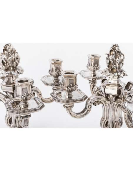 pair of XIXTH Silver candelabra - Goldsmith :TETARD-Bozaart