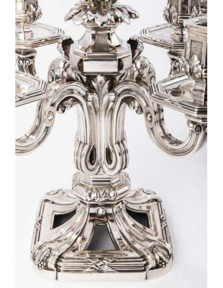 pair of XIXTH Silver candelabra - Goldsmith :TETARD-Bozaart