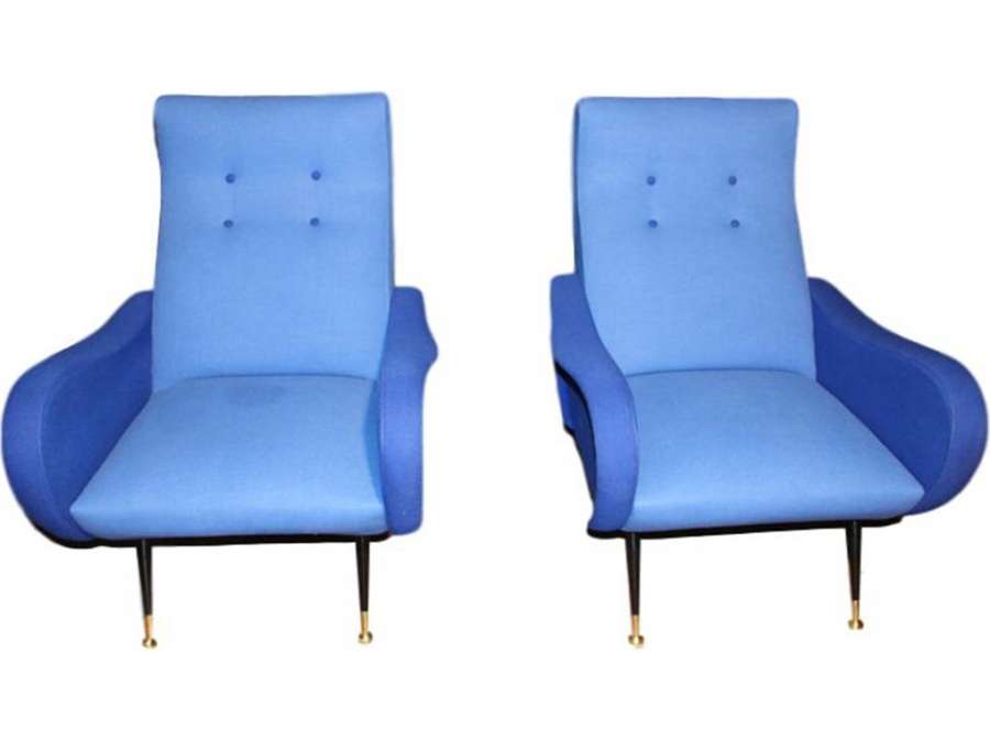 Trés belle paire de fauteuils design italiens,de style Marco Zanuso