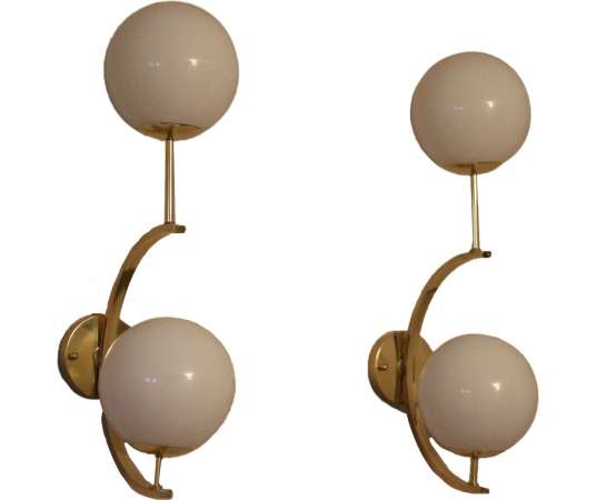 Pair of designer Murano glass sconces