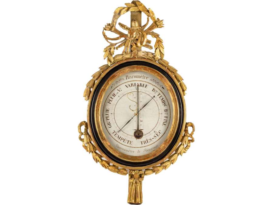 Baromètre - thermomètre d'époque Louis XVI (1774 / 1793). XVIIIème siècle.