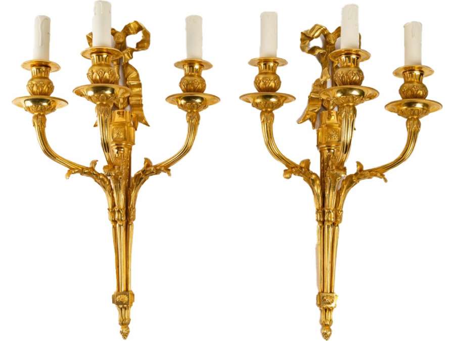 A Pair of Napoléon III Period (1852 - 1870) Wall-Lights. 19th century.
