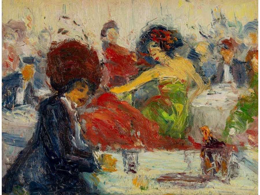 Elie Anatole PAVIL (Odessa, 1873 – Rabat, 1948) The party in Montmartre