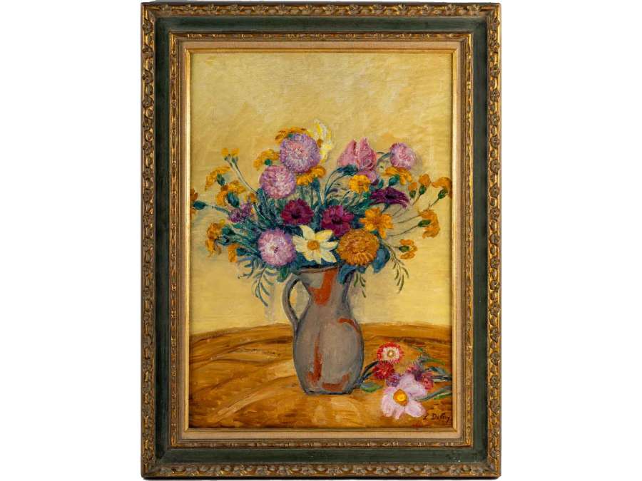 Léon DETROY (1857 – 1955) Le bouquet jaune