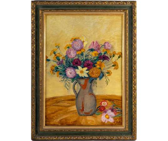 Léon DETROY (1857 – 1955) Le bouquet jaune