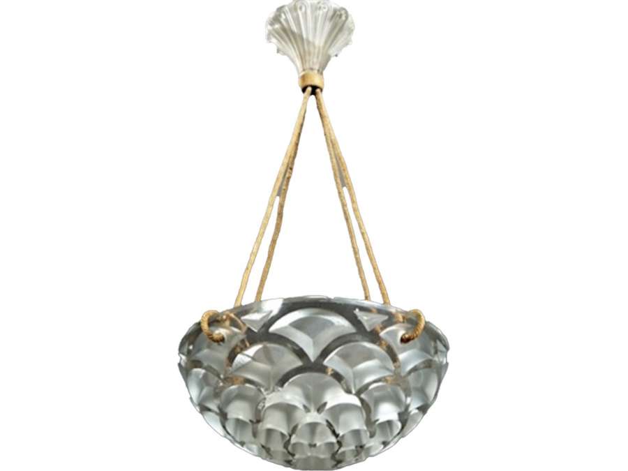 René Lalique: "Rinceaux" ceiling lamp+ in glass. Year 1926