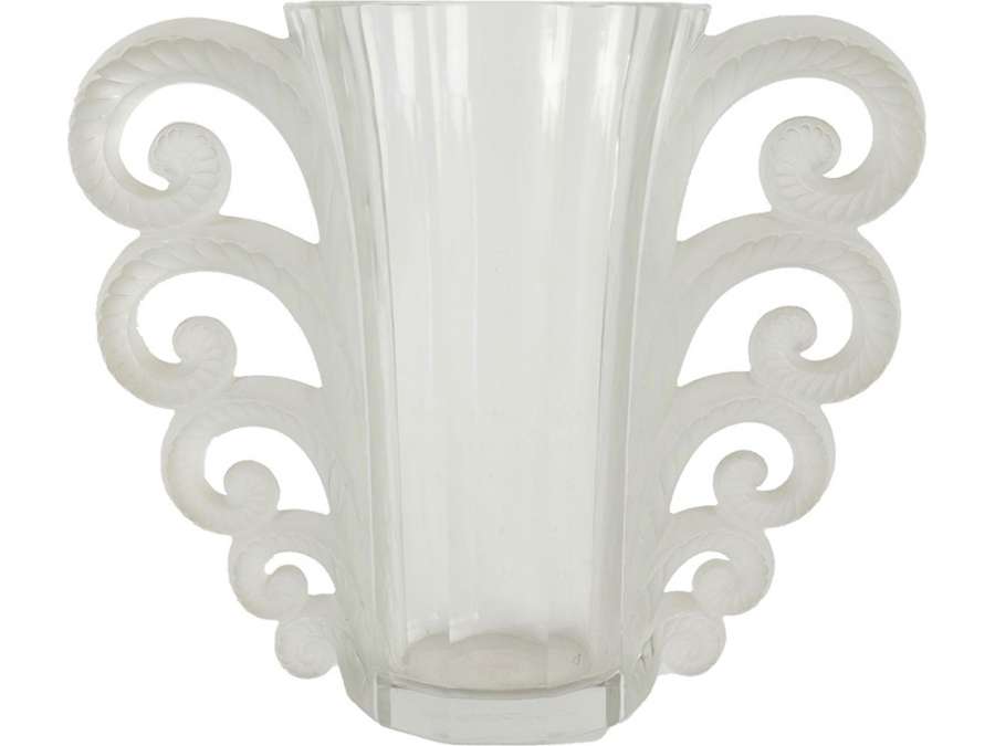René Lalique: Vase beauvais+ en verre de 20ème siècle