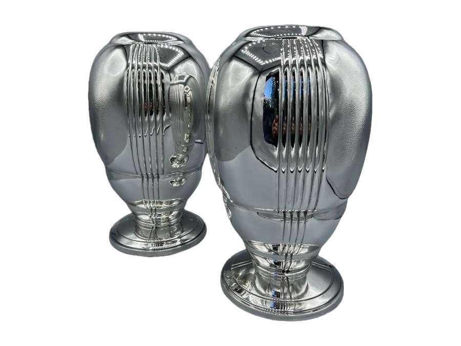 Ravinet d'Enfert - Pair of solid silver vases ARTDECO period