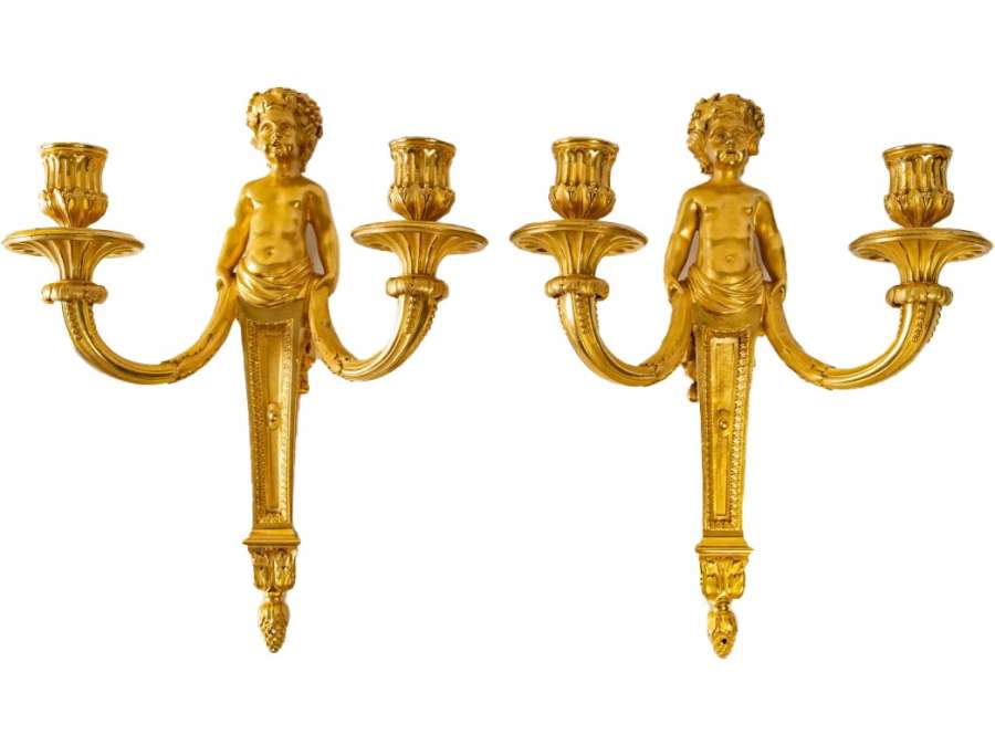 A Pair of Wall-Lights in Louis XVI Style 19th-century