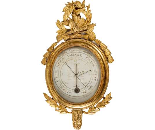 Baromètre-thermomètre d'époque Louis XVI - XVIIIème siècle