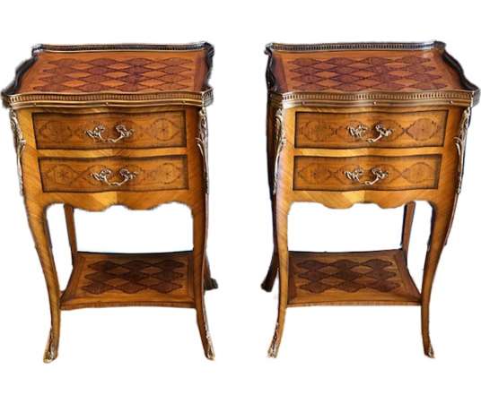A Pair of Bedside Tables in Louis XV