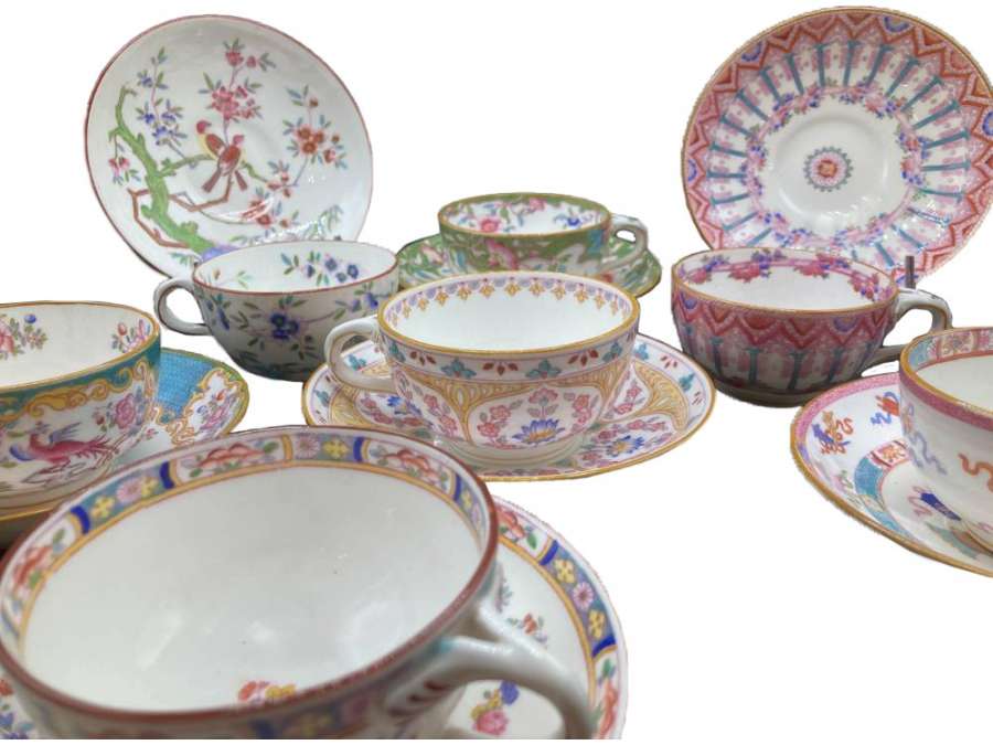 Minton. English Porcelain Tea Set. Period XIXth Century