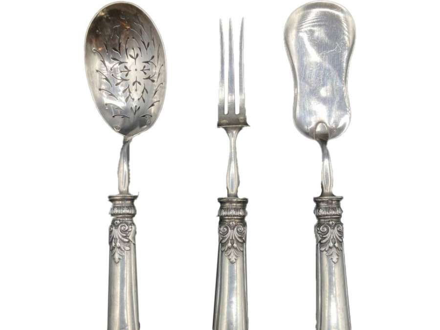 Solid Silver Dessert Set. Louis XVI Style