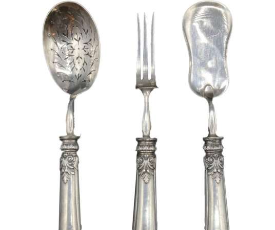 Solid Silver Dessert Set. Louis XVI Style