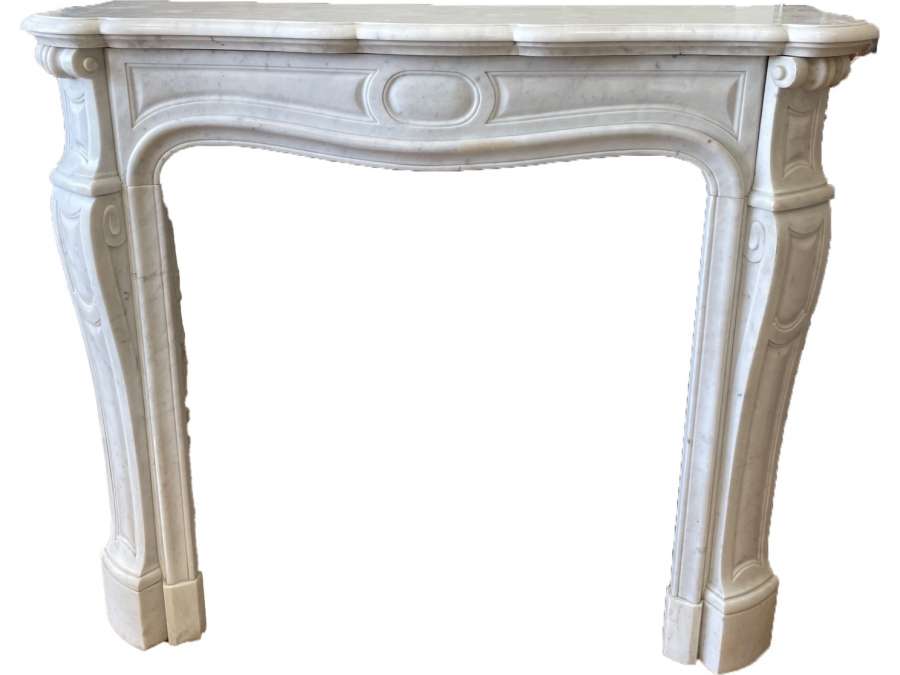 ANTIQUE FIREPLACE IN WHITE CARRARA MARBLE DATING FROM THE END OF THE 19TH CENTURY CALLED...