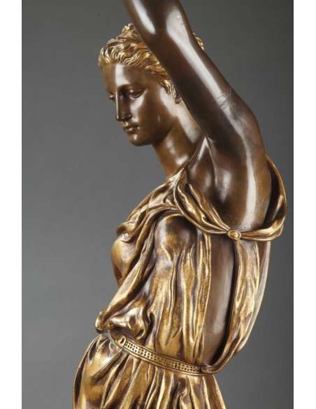 Barbedienne - Pair of Torchères in bronze by DUBOIS & FALGUIERE-Bozaart