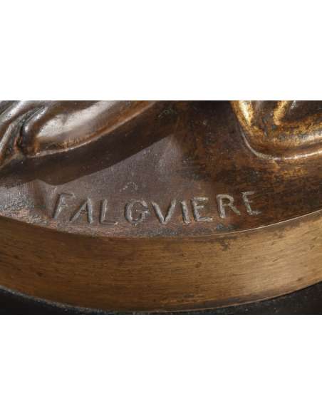 Barbedienne - Pair of Torchères in bronze by DUBOIS & FALGUIERE-Bozaart