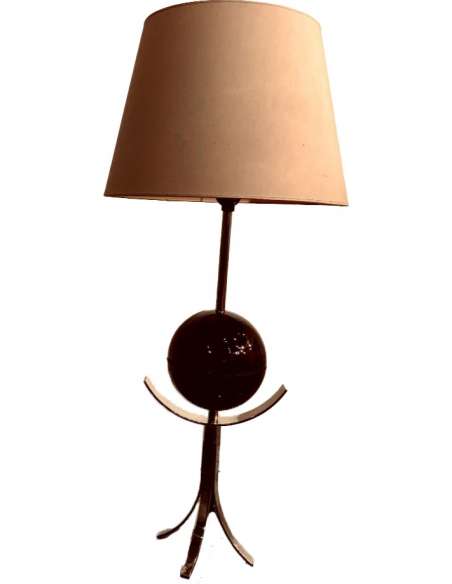 Vinatge table lamp in chromed metal from the 20th century-Bozaart