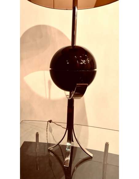 Lampe de table vinatge en métal chromé du 20ème siècle-Bozaart