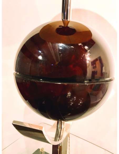 Lampe de table vinatge en métal chromé du 20ème siècle-Bozaart