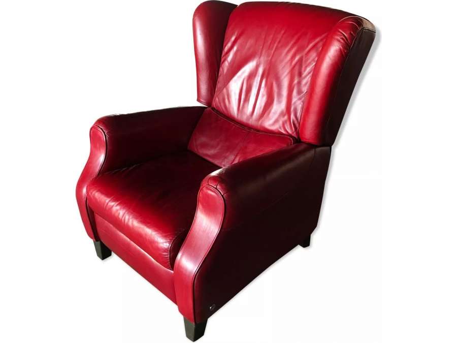 Vintage Italian leather armchair+ from the 20th century by Natuzzi