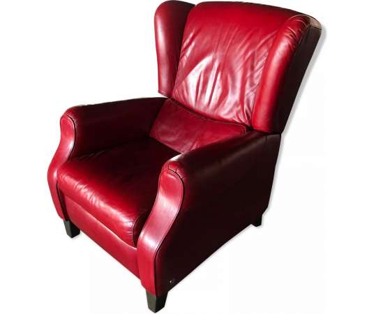 Vintage Italian leather armchair from the 20th century by Natuzzi