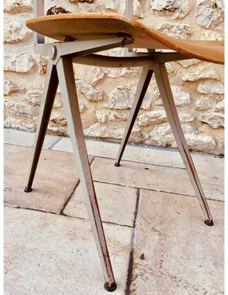 Vintage metal compass chair from the 20th century-Bozaart