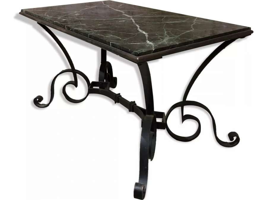 Wrought iron coffee table from the 20th century by Robert Merceris