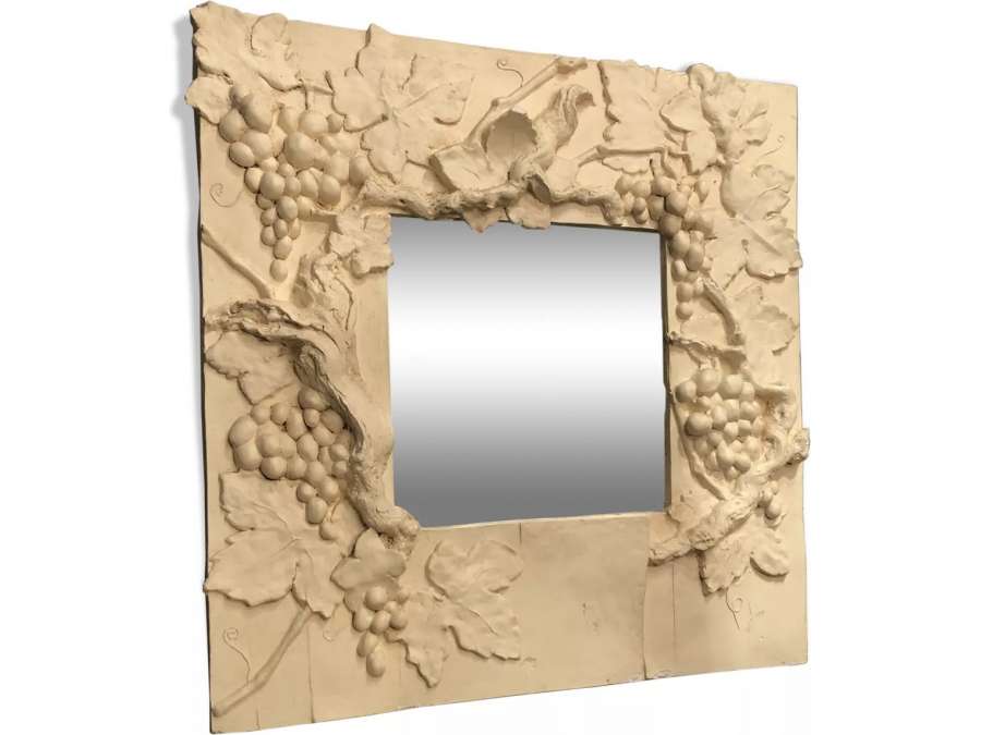 Miroir vintage en plâtre du 20ème siècle