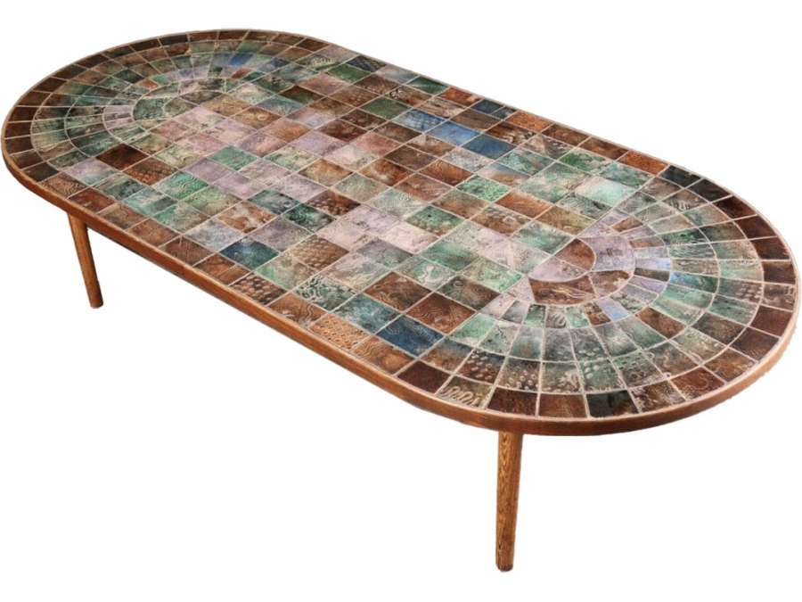 20th century earthenware oblong coffee table