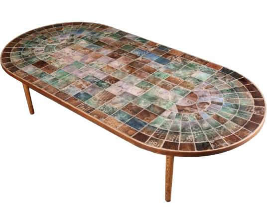 20th century earthenware oblong coffee table