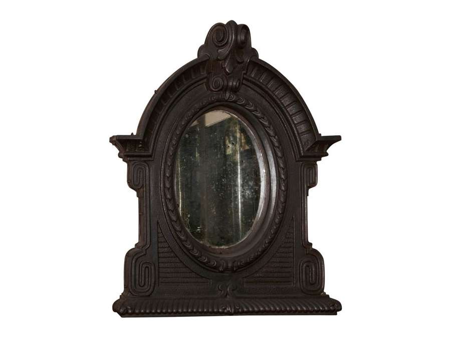 19th century Louis XV style cast iron mirror