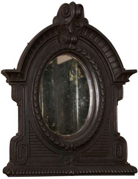 19th century Louis XV style cast iron mirror-Bozaart