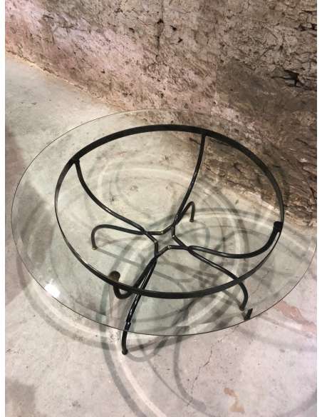 Glass and Metal Dining Table-Bozaart