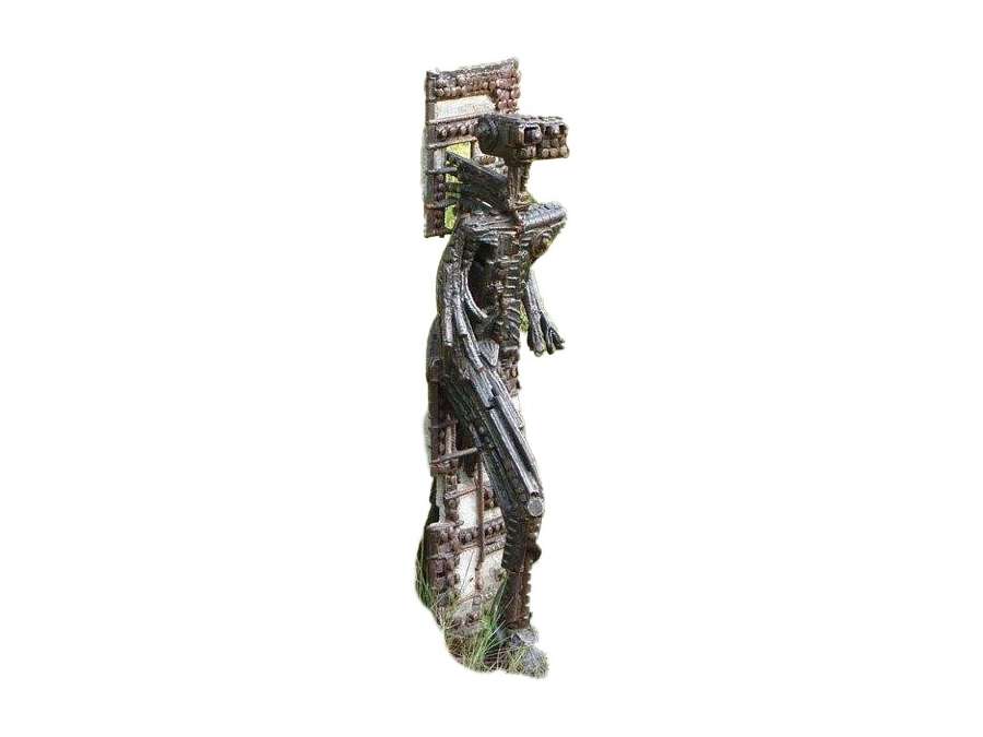 20th century Modern Art metal sculpture of a man