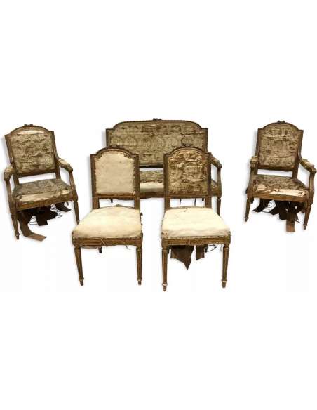 Louis XVI style gilded wood living room Contemporary design-Bozaart