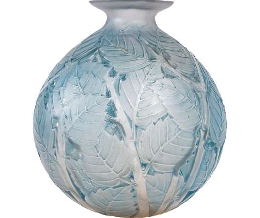René Lalique: Vase "Milan"+ en verre de 20ème siècle